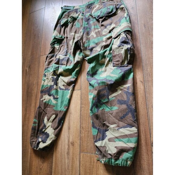 Vintage Army Military Draw String Distressed Worn Camo Cargo Pants Chinos - Picture 7 of 8